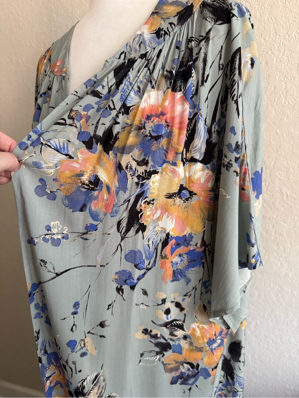Bluheaven Blue Sage Floral Maxi Kimono Duster Boho Oversized NWOT - Picture 7 of 13